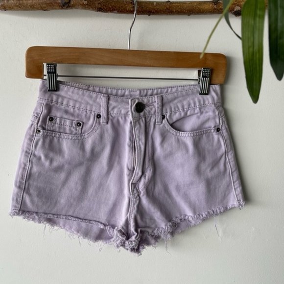 BDG Lilac Denim Shorts - High Rise Cheeky